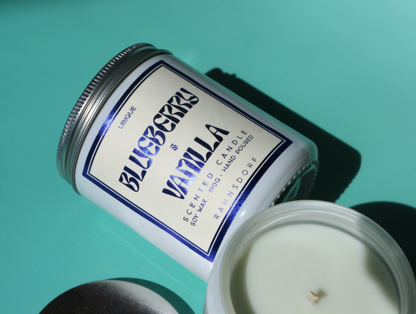 Blueberry & Vanilla Soy Wax Candle by UBIQUE