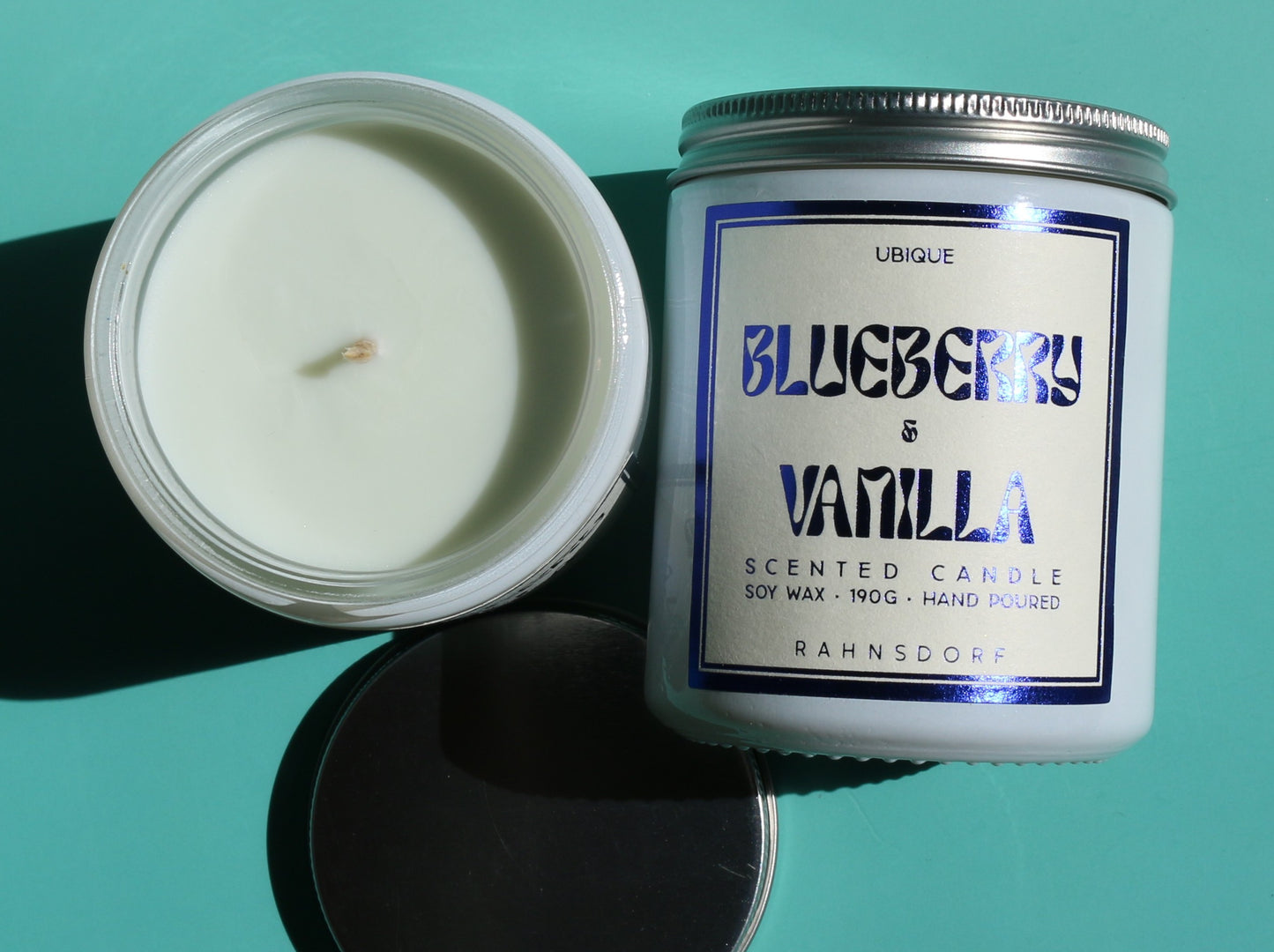 Blueberry & Vanilla Soy Wax Candle by UBIQUE