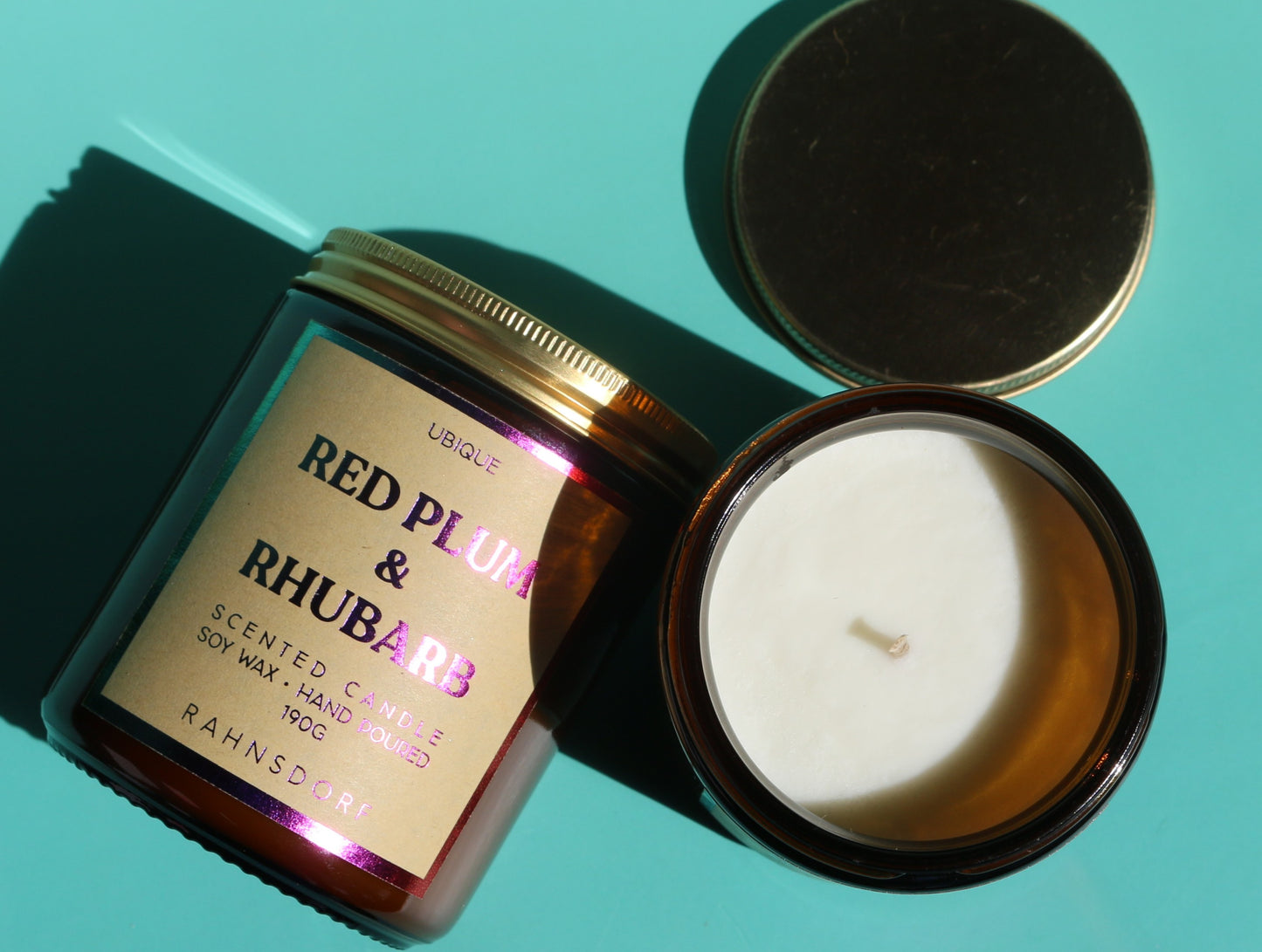 Red Plum & Rhubarb Soy Wax Candle by UBIQUE