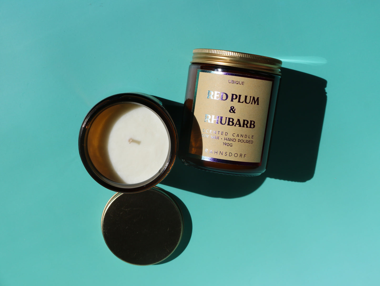 Red Plum & Rhubarb Soy Wax Candle by UBIQUE