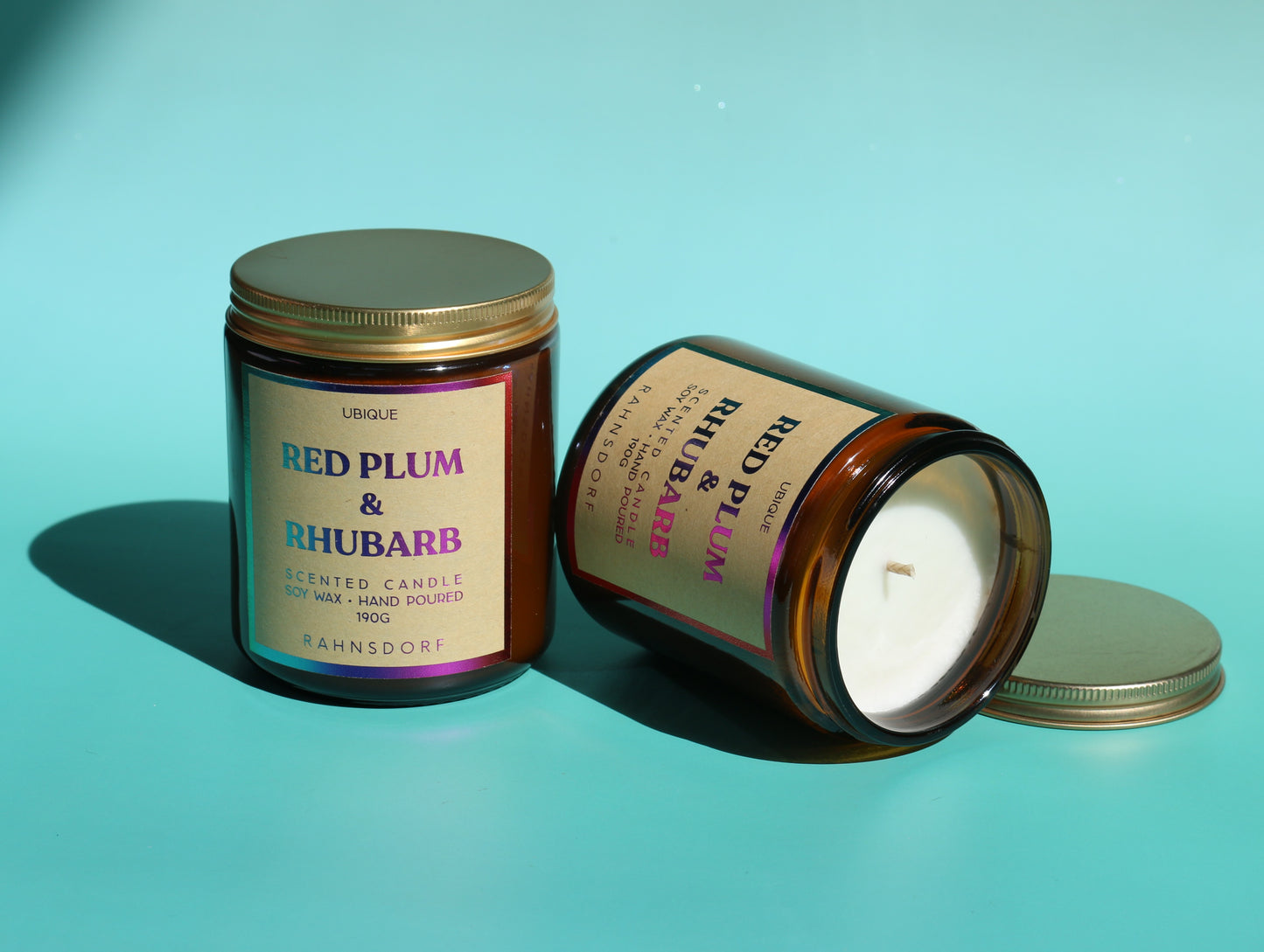 Red Plum & Rhubarb Soy Wax Candle by UBIQUE