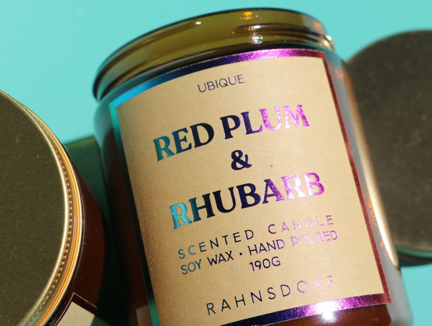 Red Plum & Rhubarb Soy Wax Candle by UBIQUE